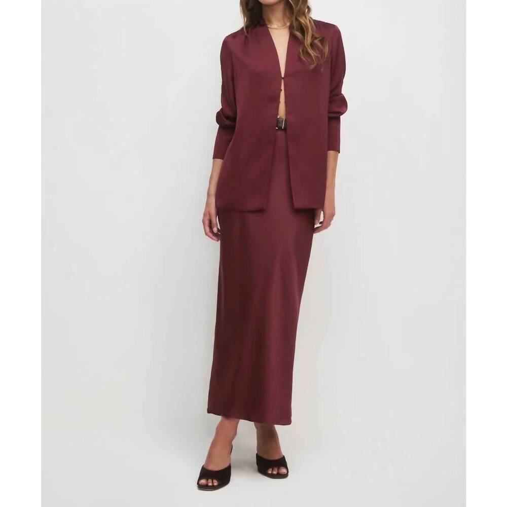 NEW FAVORITE DAUGHTER pull on midi skirt in vino - Picture 5 of 5
